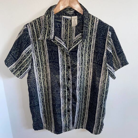 Vintage - Anna - printed button down short sleeve top - Picture 7 of 7